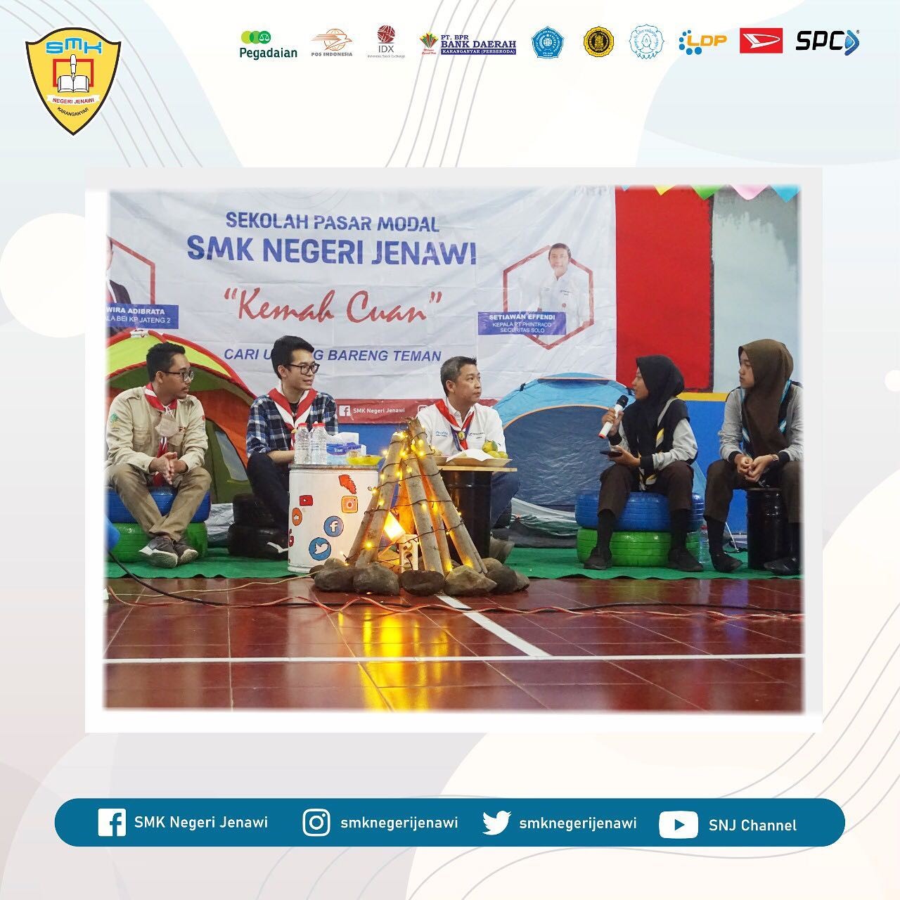 Kenalkan Investasi Sejak Dini SMKN Jenawi Gelar Talk Show Kemah Cuan Cari Untung Bareng Teman